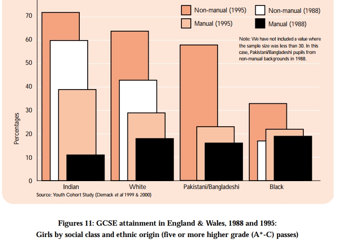 girls by race and
                          social class